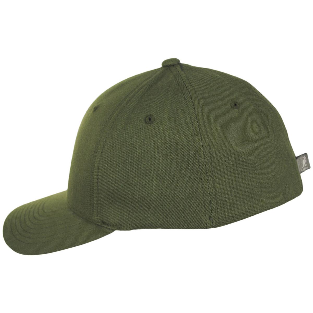 Kangol | Logo Wool Flexfit Fitted Baseball Cap | 201104 | profile | OLIVE