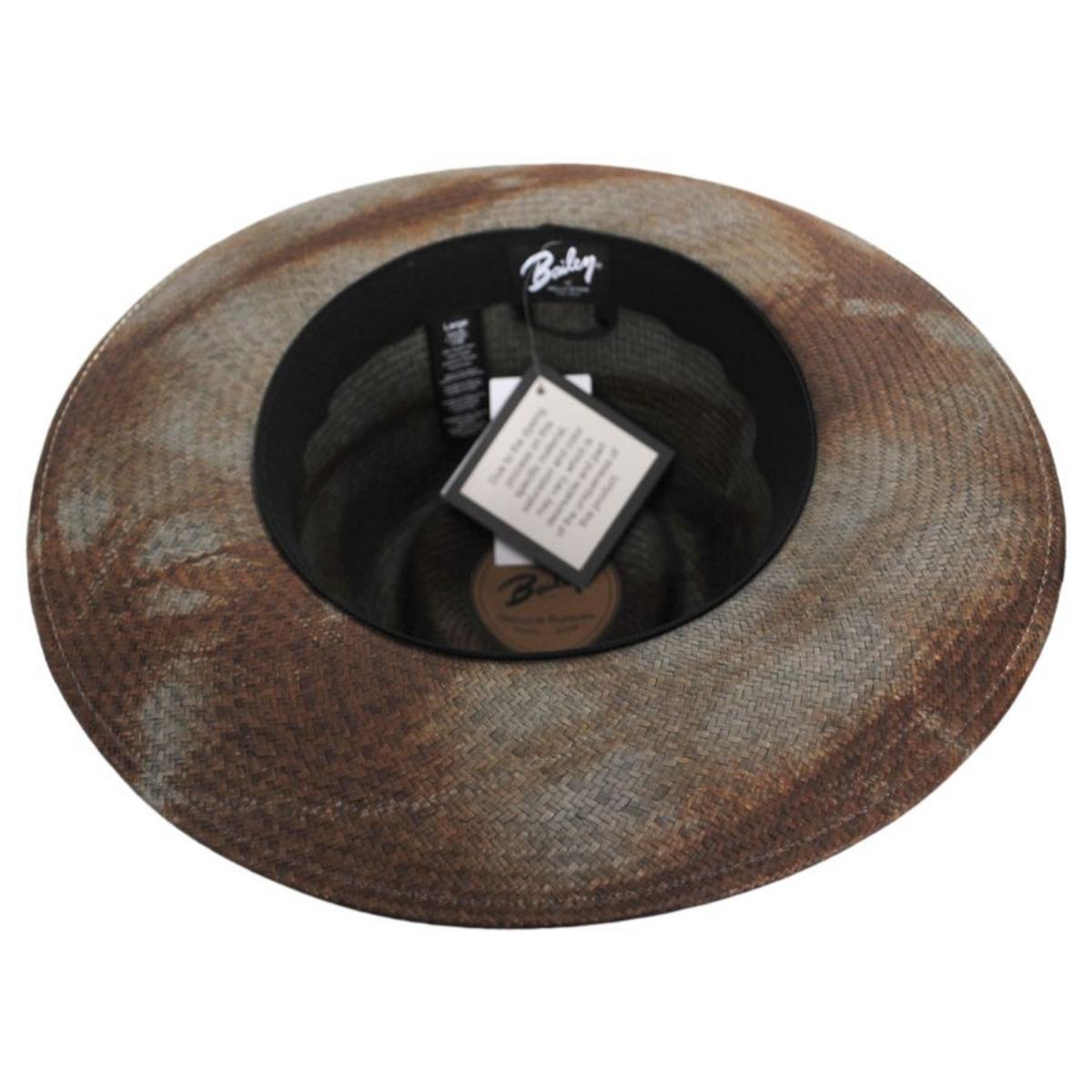Bailey 1922 | Hinx Hand-Dyed Panama Straw Fedora Hat | 127757 | under | RUST
