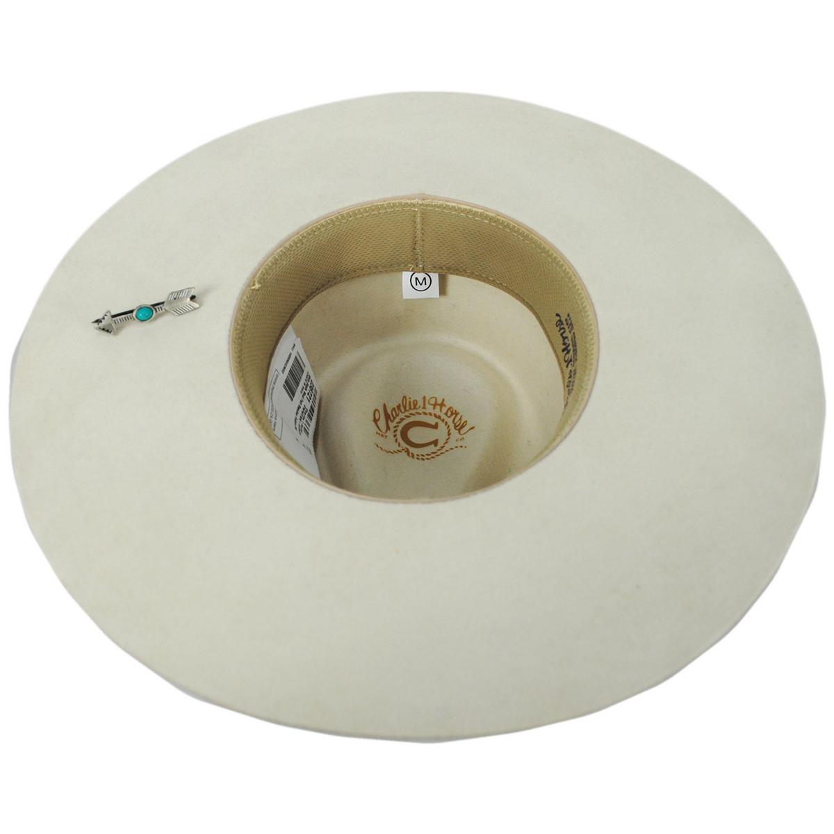 Charlie 1 Horse | White Sands Wool Felt Rancher Fedora Hat | 124972 | under | IVORY