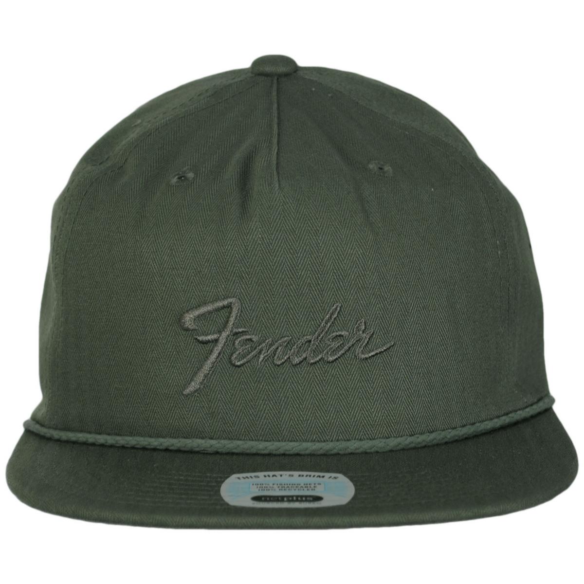 BRIXTON HATS | Fender Factory Netplus MP Cotton Snapback Baseball Cap | 201862 | front | OLIVE SURPLUS