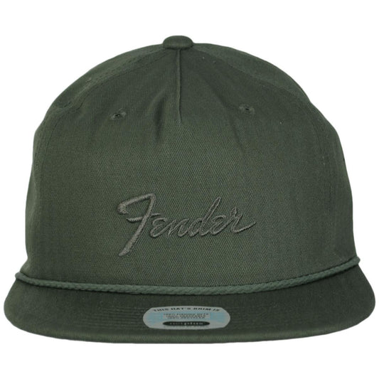 BRIXTON HATS | Fender Factory Netplus MP Cotton Snapback Baseball Cap | 201862 | front | OLIVE SURPLUS