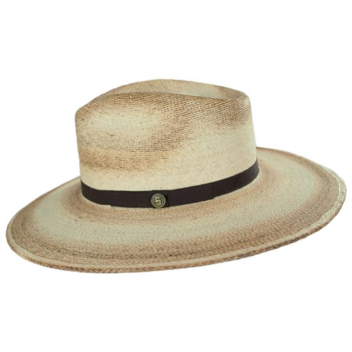 Stetson | Sandy Bay Palm Straw Outback Western Hat | 126977 | profile | FLAMED/BURNED