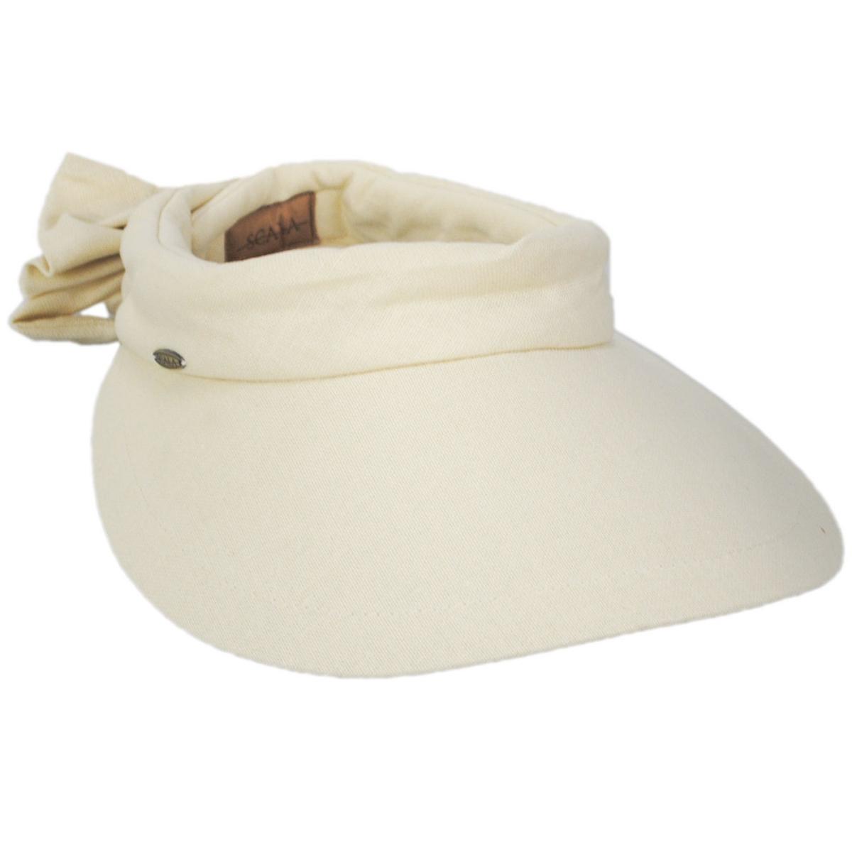 Scala | Backbow Cotton Visor | 195018 | lead | NATURAL