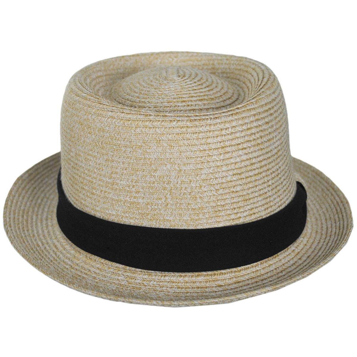 Bigalli | Subway Poly Braid Stingy Brim Pork Pie Hat | 129252 | front | CREAM