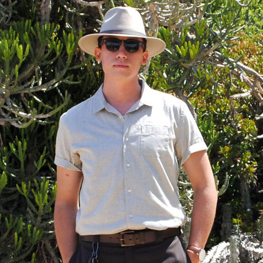 Jaxon Hats | Cotton Safari Fedora Hat | 147250 | lsmone | BRITISH TAN