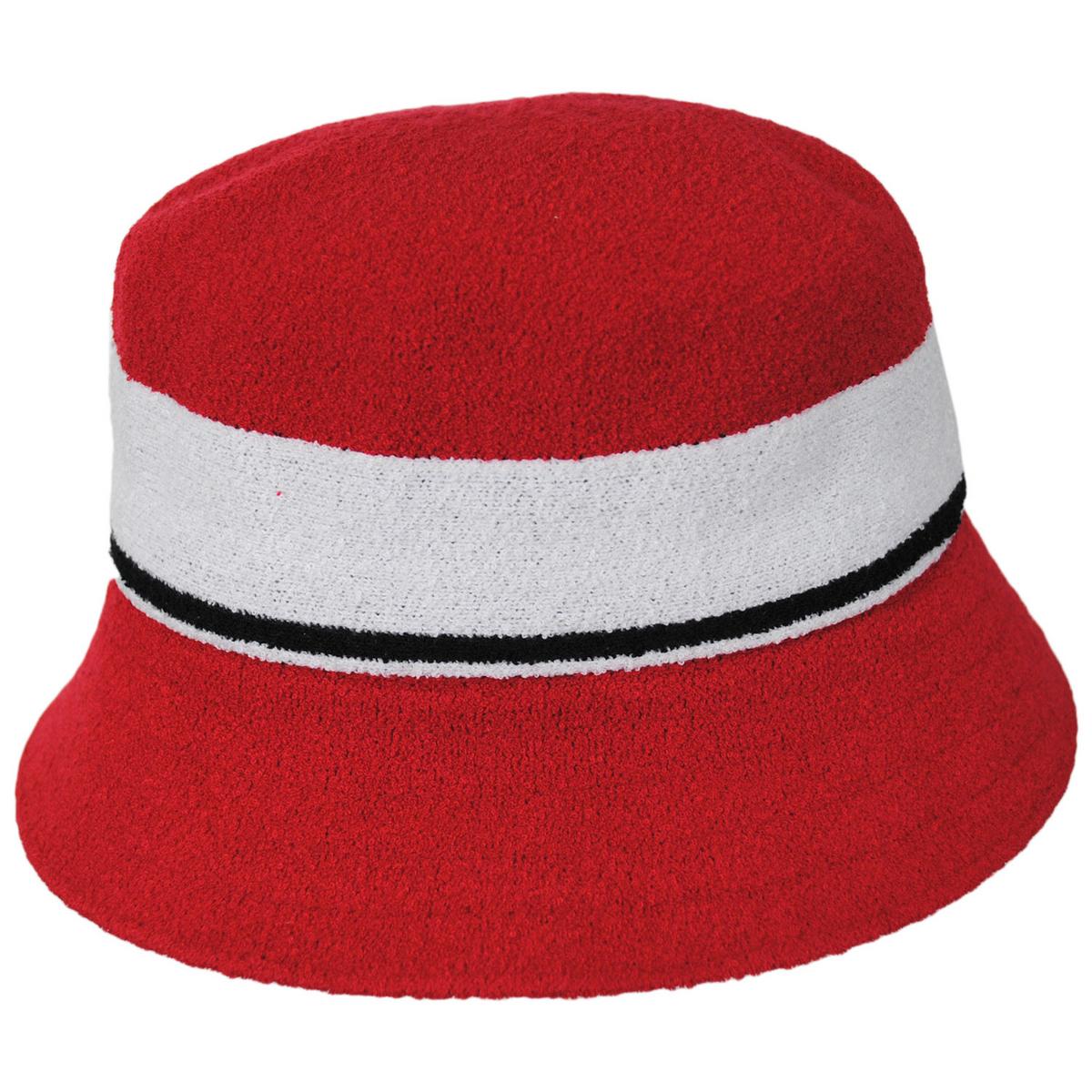 Kangol | Bermuda Stripe Bucket Hat | 185729 | profile | SCARLET