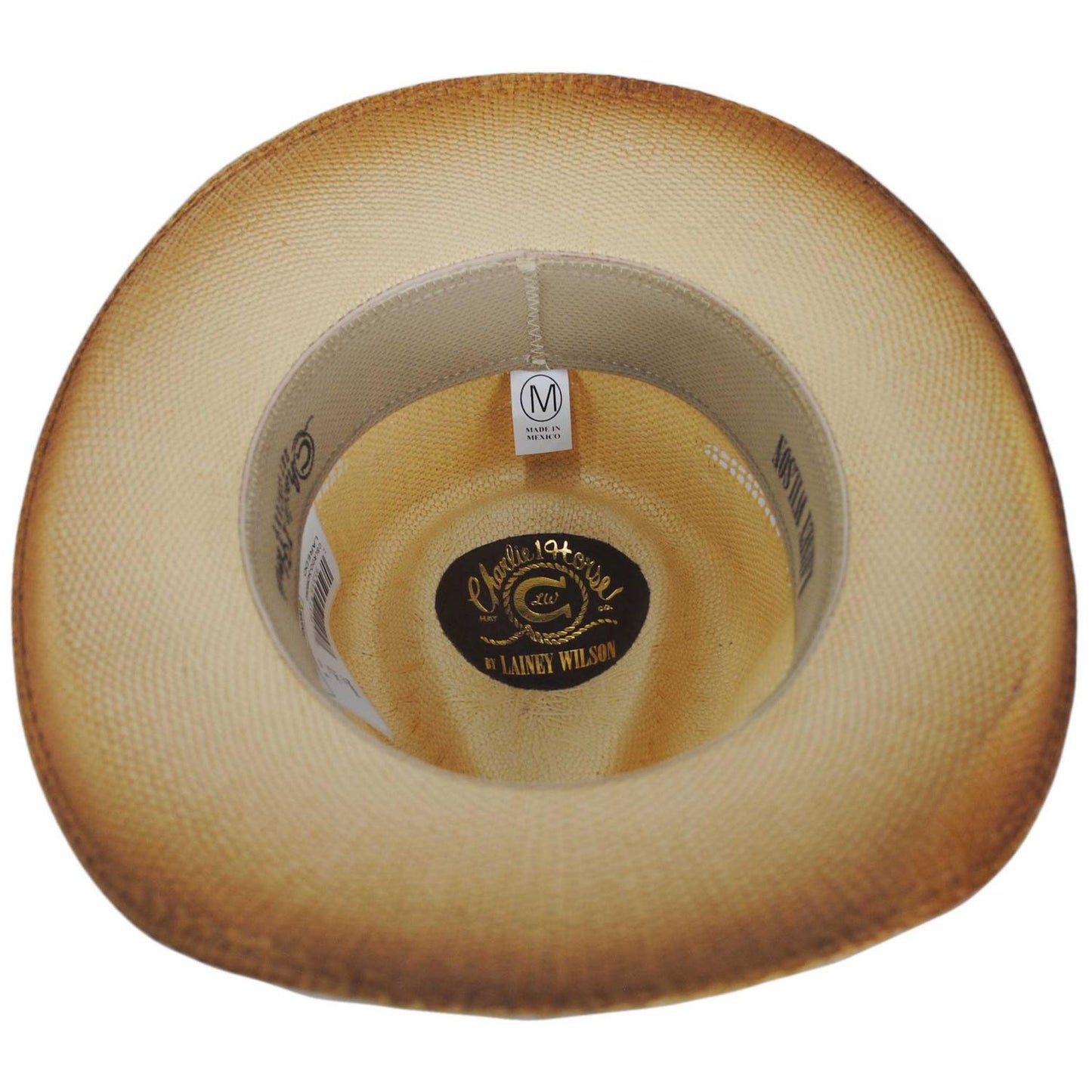 Charlie 1 Horse | Lainey Wilson Laredo Bangora Straw Outback Hat | 101681 | under | SWEATED