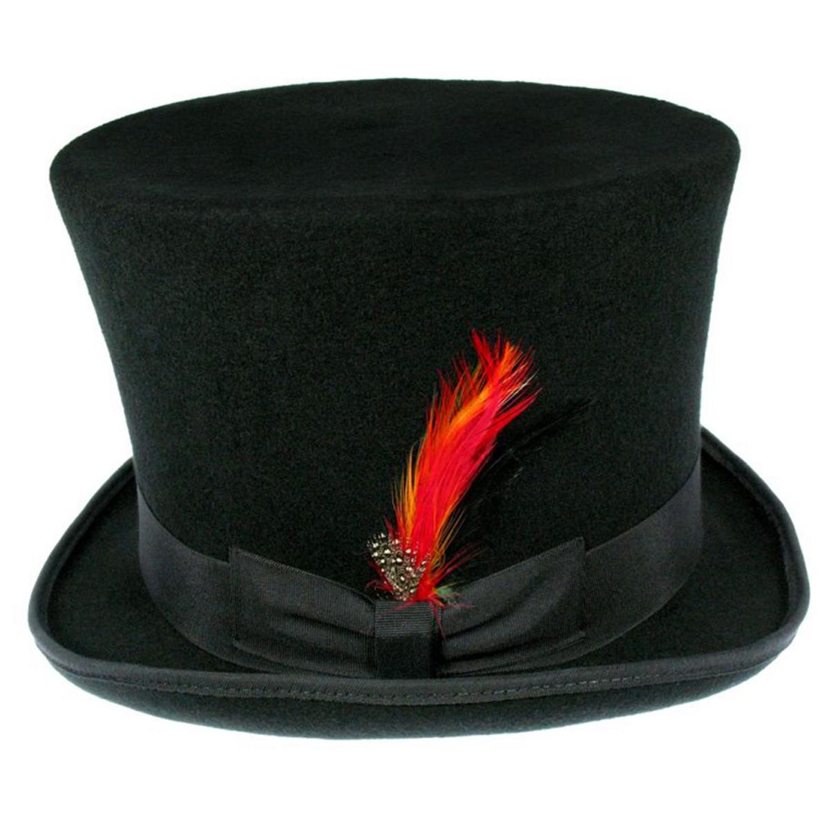 Jaxon Hats | Wholesale Victorian Wool Felt Top Hat B2B Pre-Pack | B2B193900 | profile | BLACK