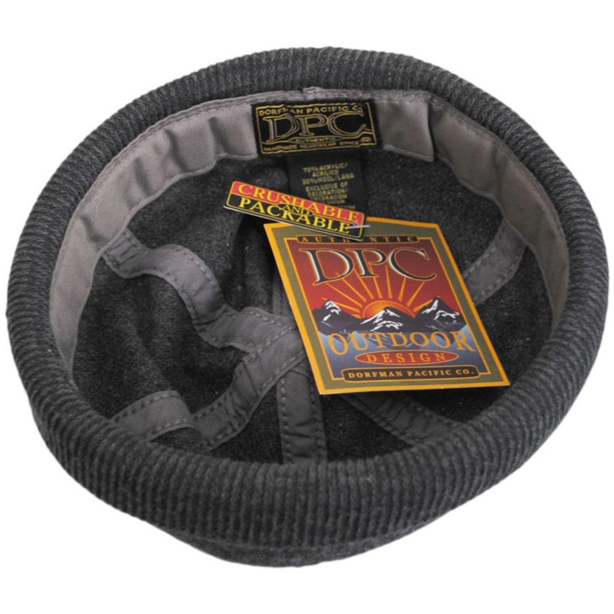 Dorfman Pacific | Skully Melton Wool Blend Skull Cap | 500042 | under | CHARCOAL