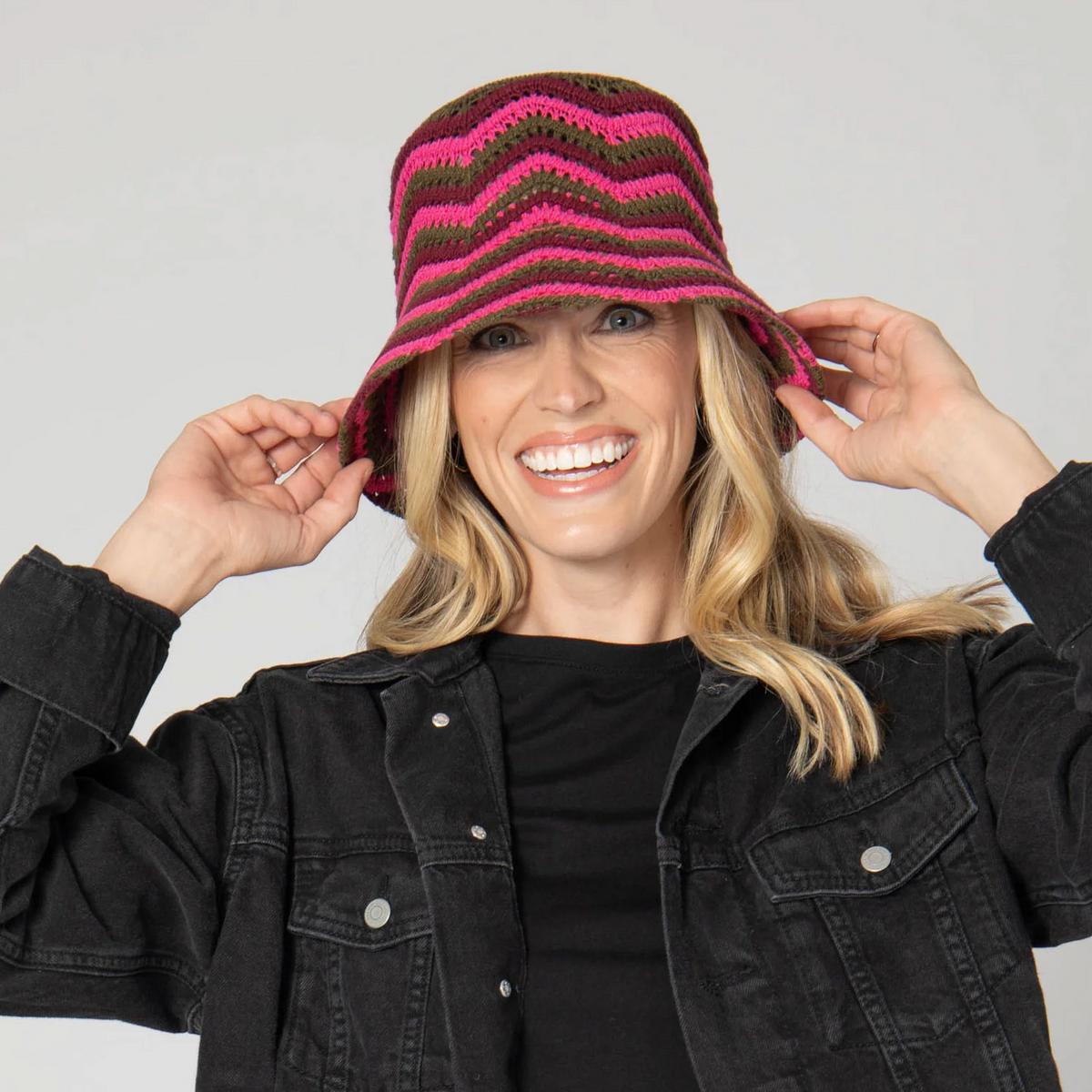 San Diego Hat Company | Dolly Cotton Knit Bucket Hat | 108649 | lsfone | PINK
