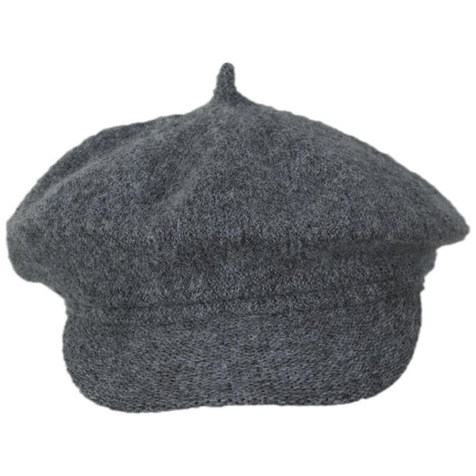 San Diego Hat Company | Early Fog Faux Angora Baker Boy Cap | 108938 | front | CHARCOAL