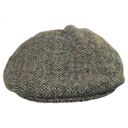 Failsworth | Stornoway Harris Tweed Wool Herringbone Flat Cap-Oatmeal | 177905 | front | OATMEAL