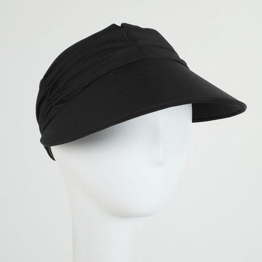 Cappelli | Ruched Crown Swim Visor | 195015 | lead | BLACK