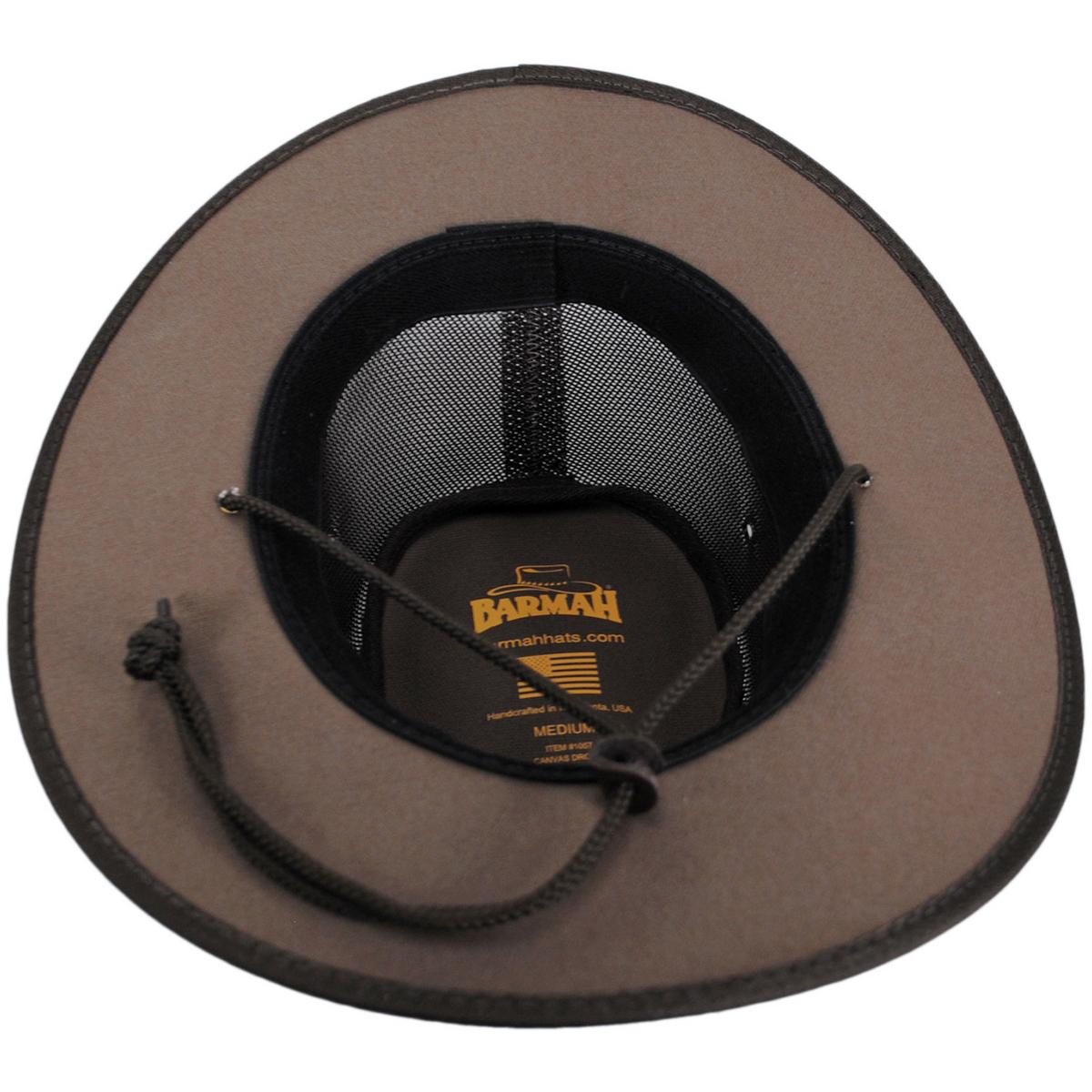 Barmah | Cotton Canvas Mesh Drover Hat | 400900 | under | BROWN