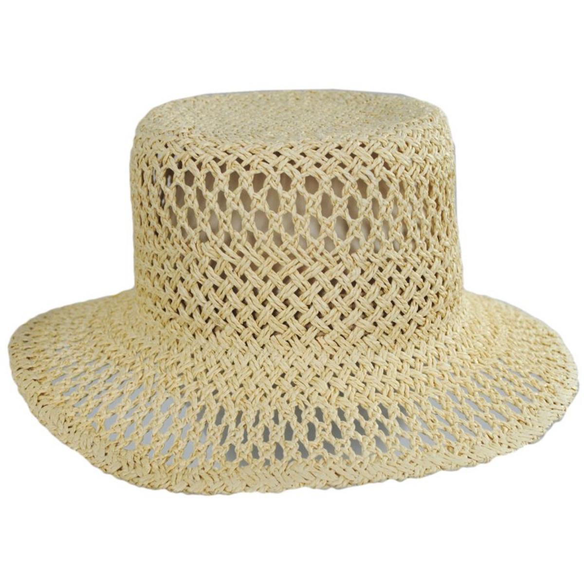 San Diego Hat Company | In The Clouds Toyo Straw Bucket Hat | 103674 | front | NATURAL