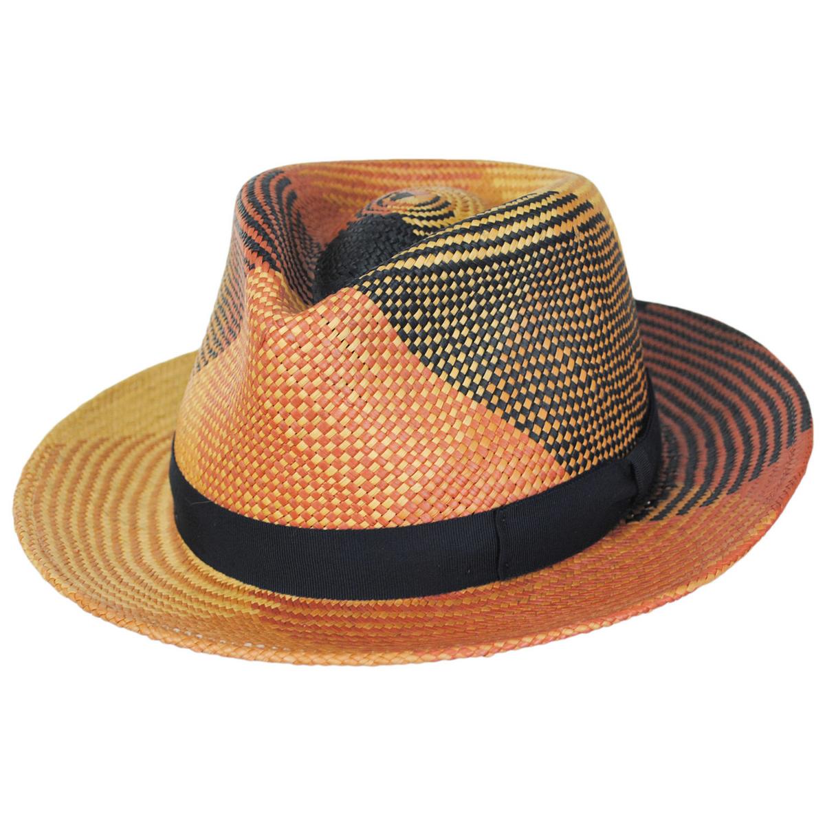 Bailey 1922 | Giger Panama Straw Fedora Hat | 127805 | lead | TAN PLAID