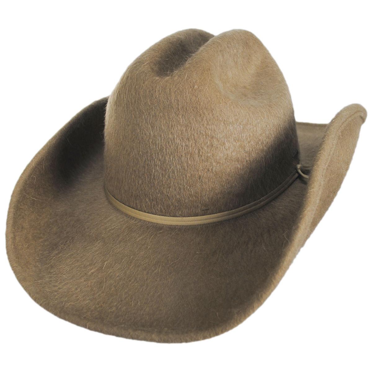 BRIXTON HATS | Mesquite Mohair & Wool Felt Cowboy Hat | 135668 | lead | KHAKI
