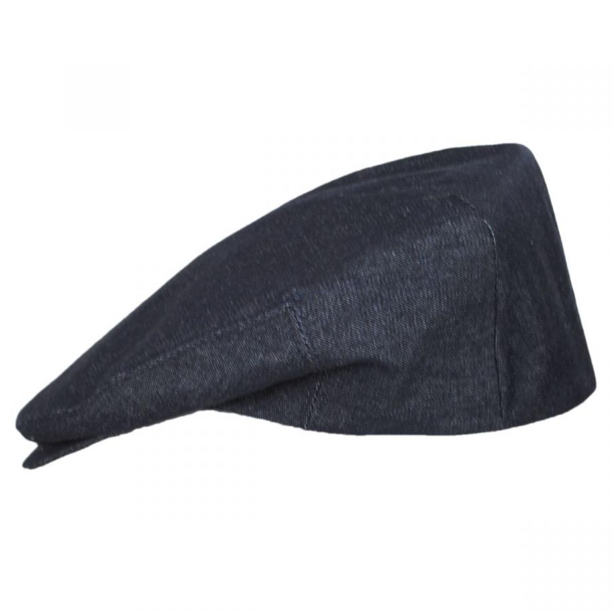 Stefeno Hats | Curry Denim Cotton and Linen Ivy Cap | 171548 | profile | DARK DENIM