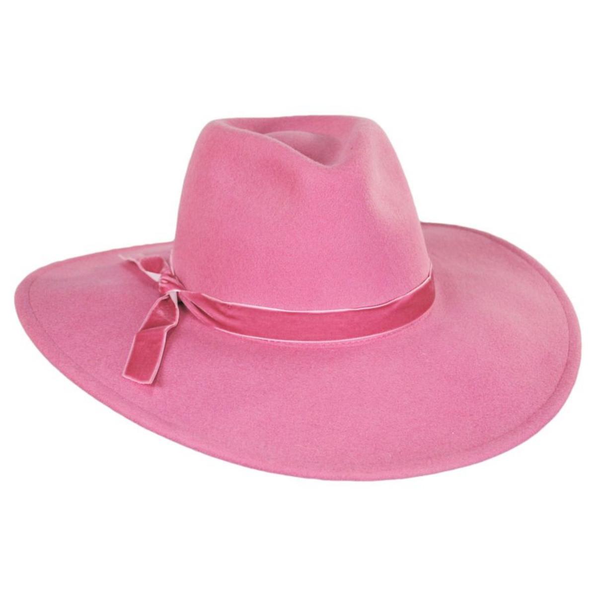 Scala | Calista Wide Brim Wool Felt Fedora Hat | 123420 | lead | MAUVE