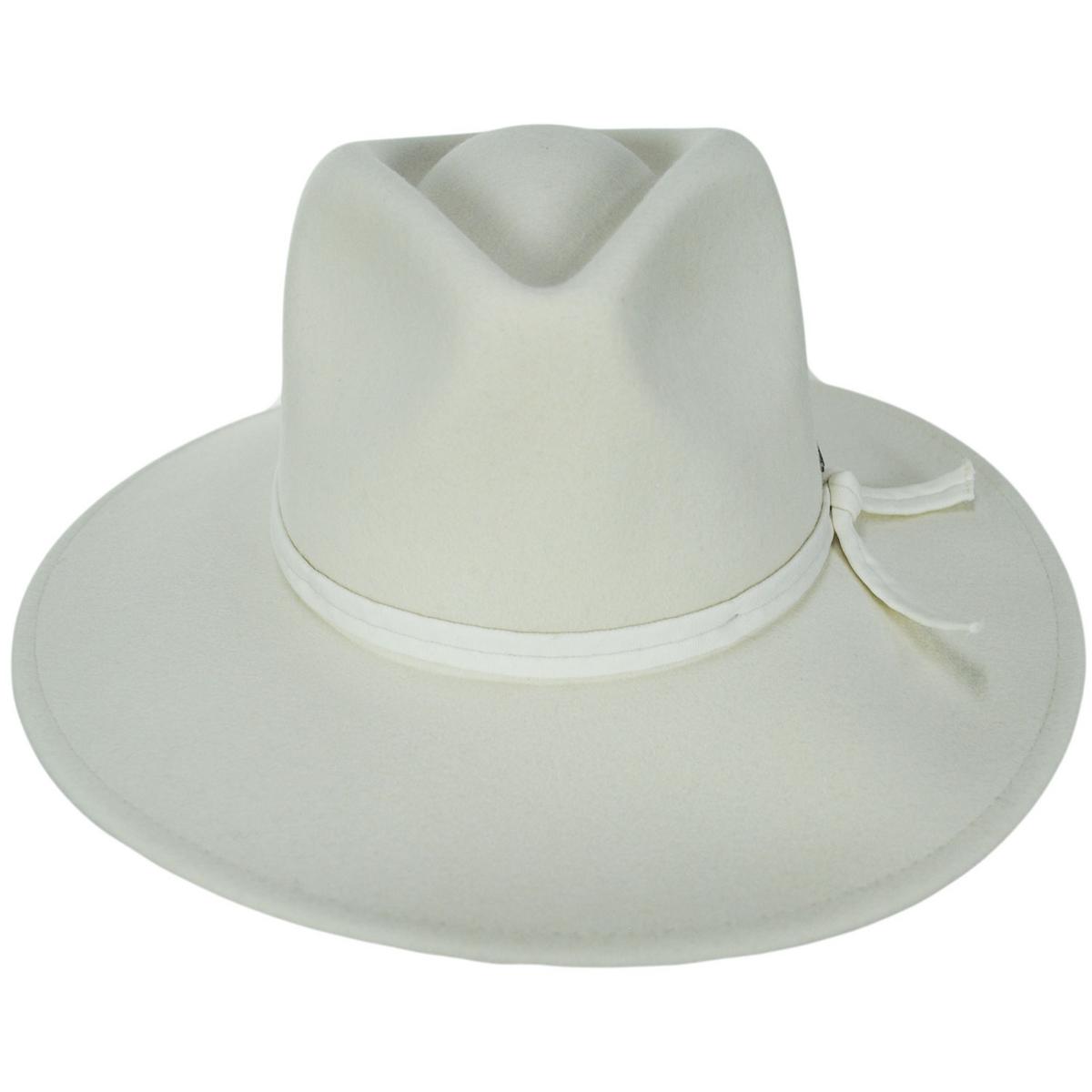 BRIXTON HATS | Joanna Packable Wool Felt Fedora Hat - Off White | 123926OW | front | OFF WHITE