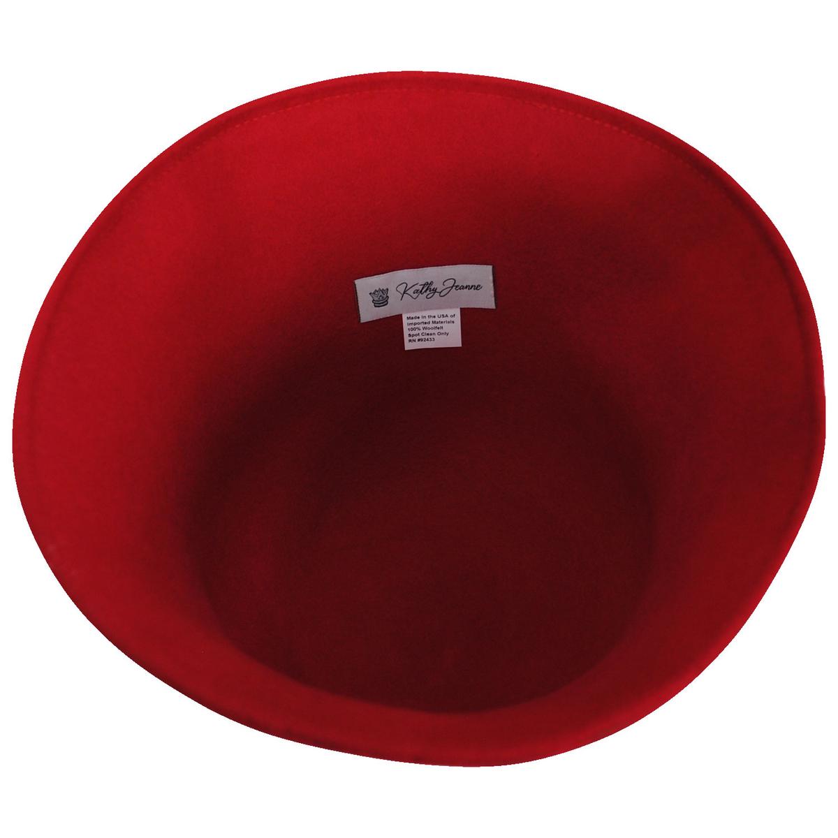 Kathy Jeanne | 6-Way Shapeable Wool Felt Cloche Hat | 124715 | under | RED