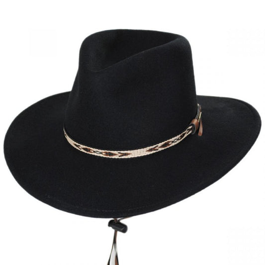 Stetson | Ashley Crushable Wool Felt Earflap Aussie Hat | 130710 | lead | BLACK