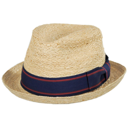Jaxon Hats | Wholesale Golden Hill Raffia Straw Fedora Hat B2B Pre-Pack | B2B126500 | lead | NATURAL