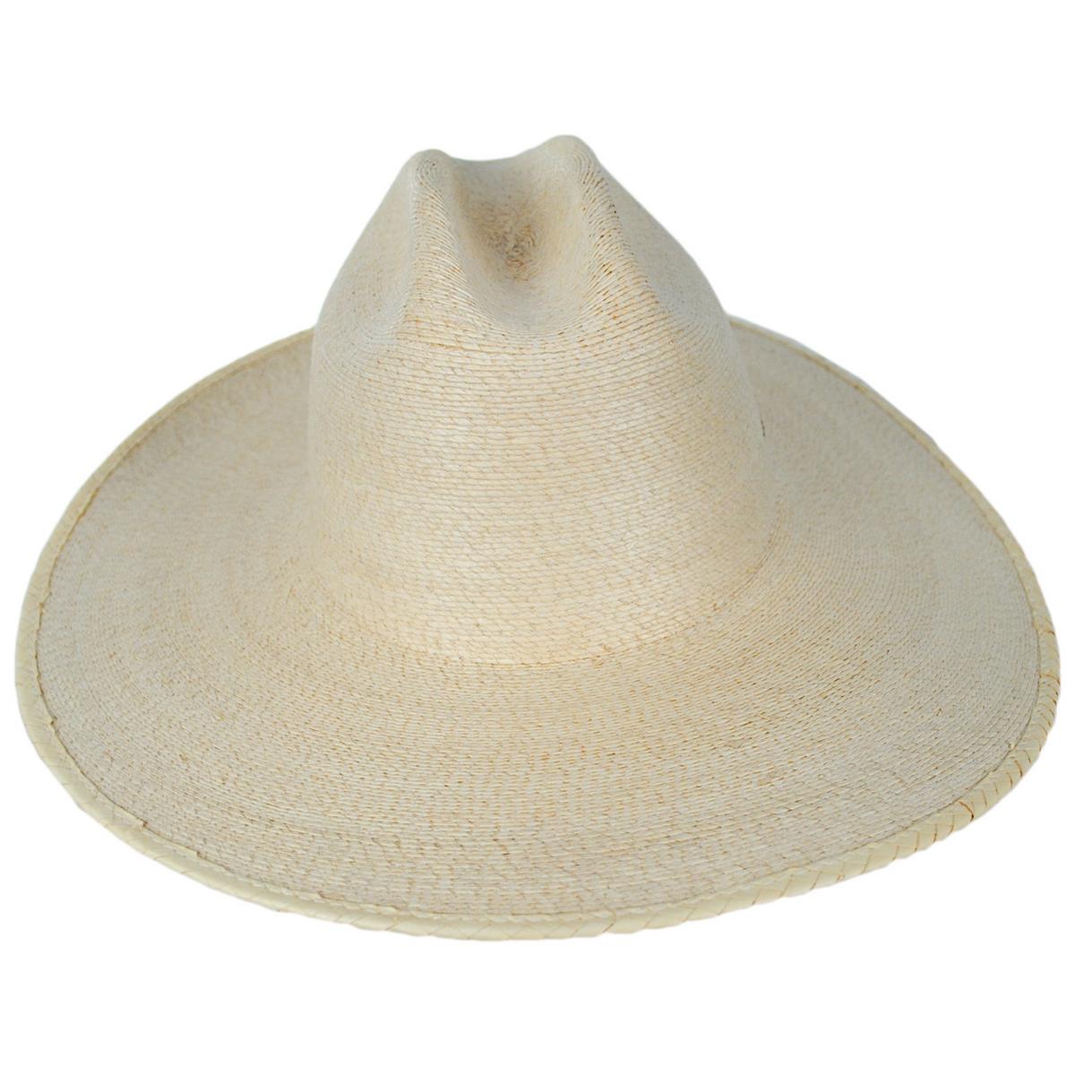 Hemlock Hat Co. | Toluca Fine Palm Straw Cattlemen Western Hat | 129584 | front | SAND