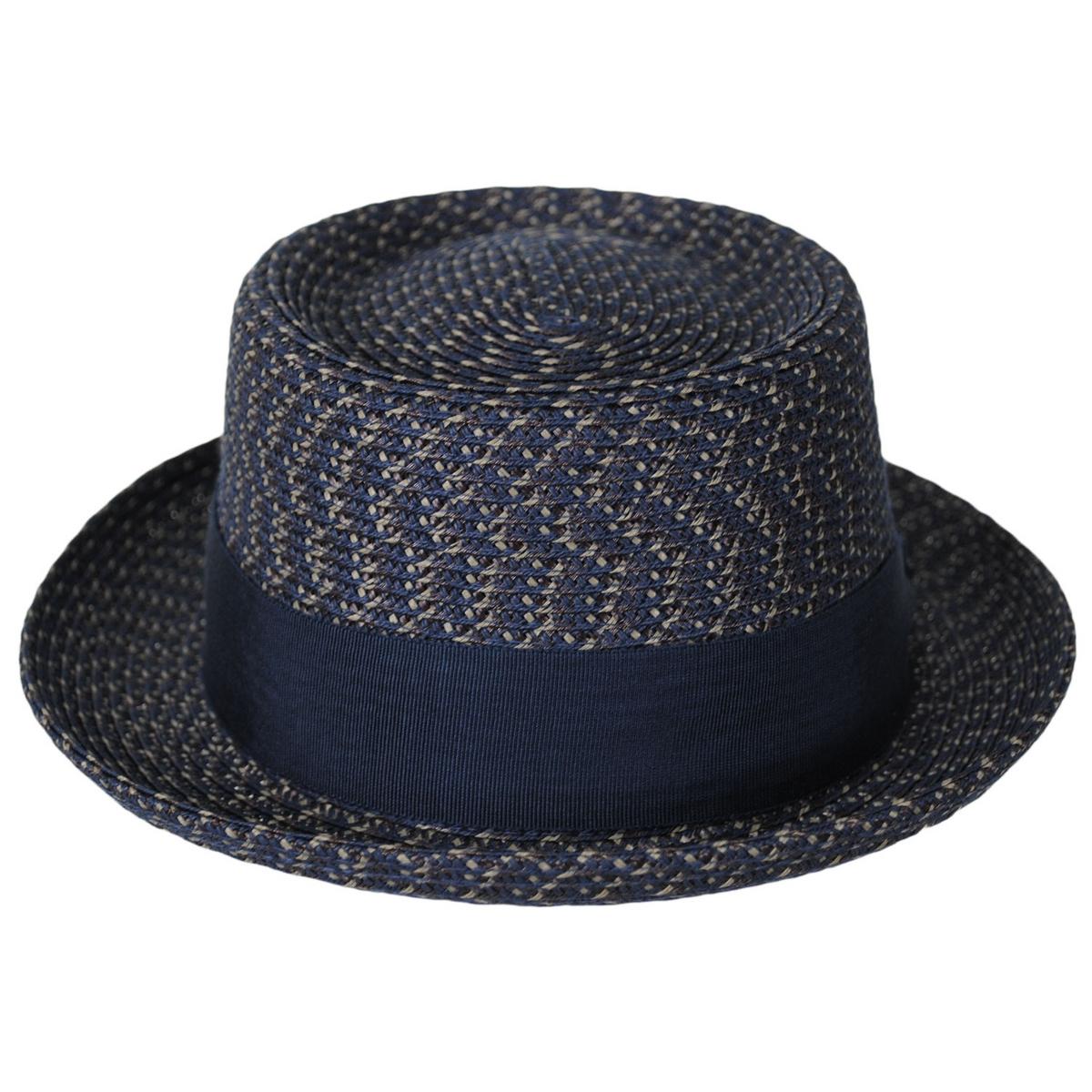 Bailey 1922 | Waits Sewn Braid Straw Pork Pie Hat | 127798 | front | MIDNIGHT BLUE