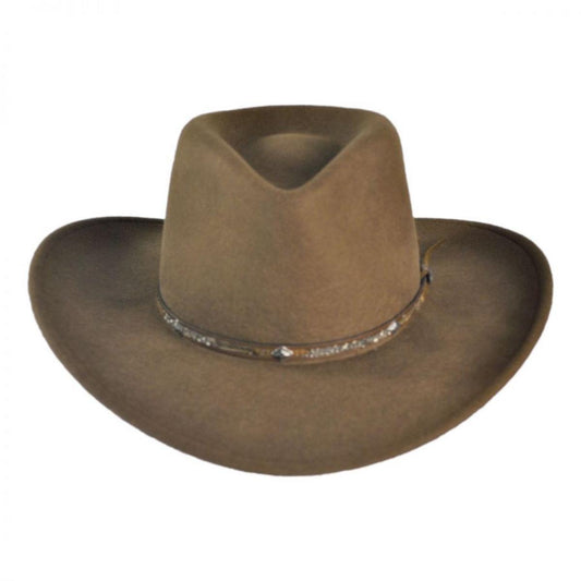 Stetson | Mountain Sky Crushable Wool Felt Outback Hat | 130678 | front | ACORN