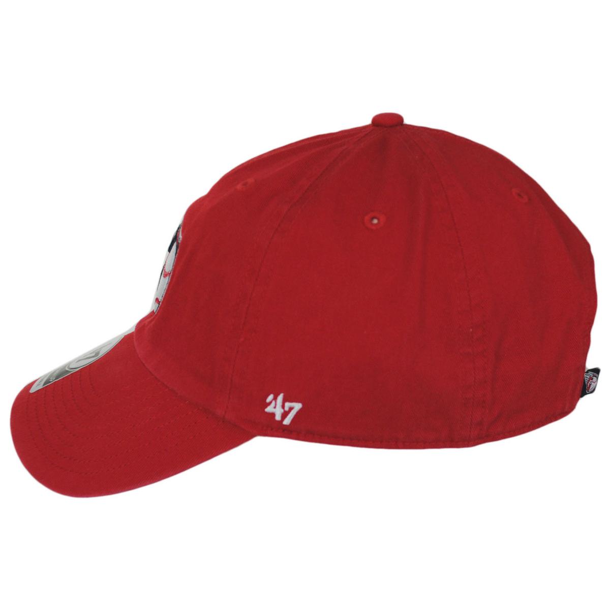 47 Brand | Cleveland Guardians MLB Clean Up Strapback Baseball Cap Dad Hat | 203401 | profile | RED