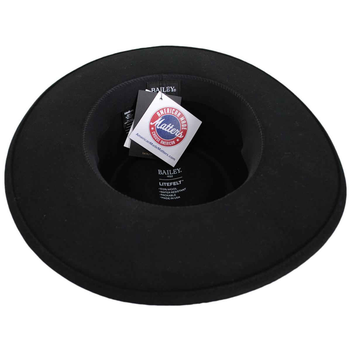 Bailey 1922 | Klinger Wool LiteFelt Fedora Hat | 133310 | under | BLACK