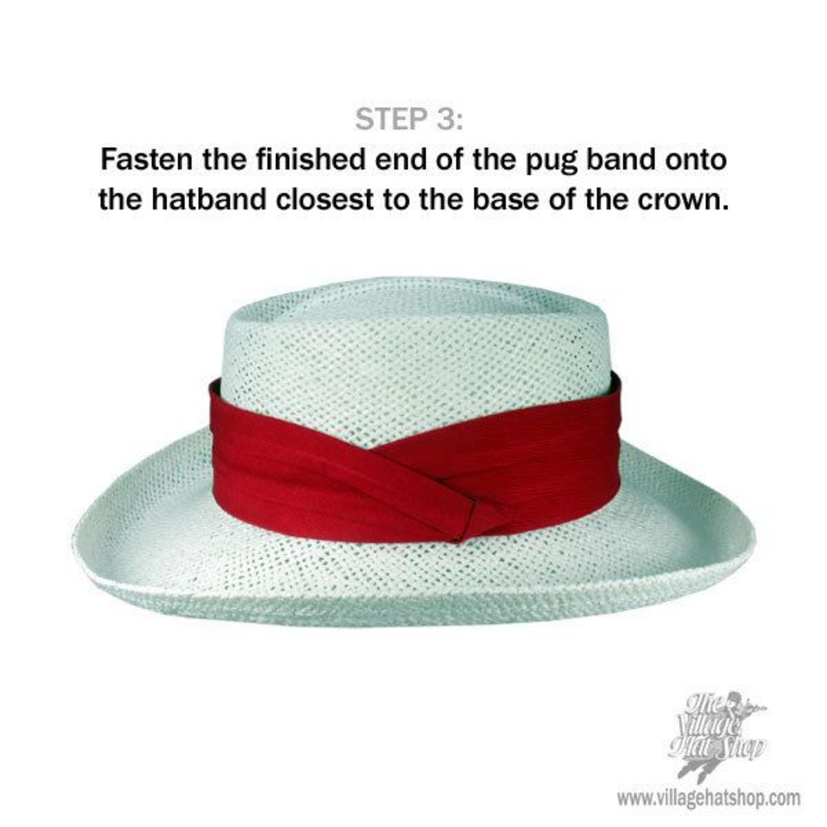 Capas Headwear | Polka Dot 3-Pleat Puggaree Hat Band | 602014 | under | NAVY/WHITE
