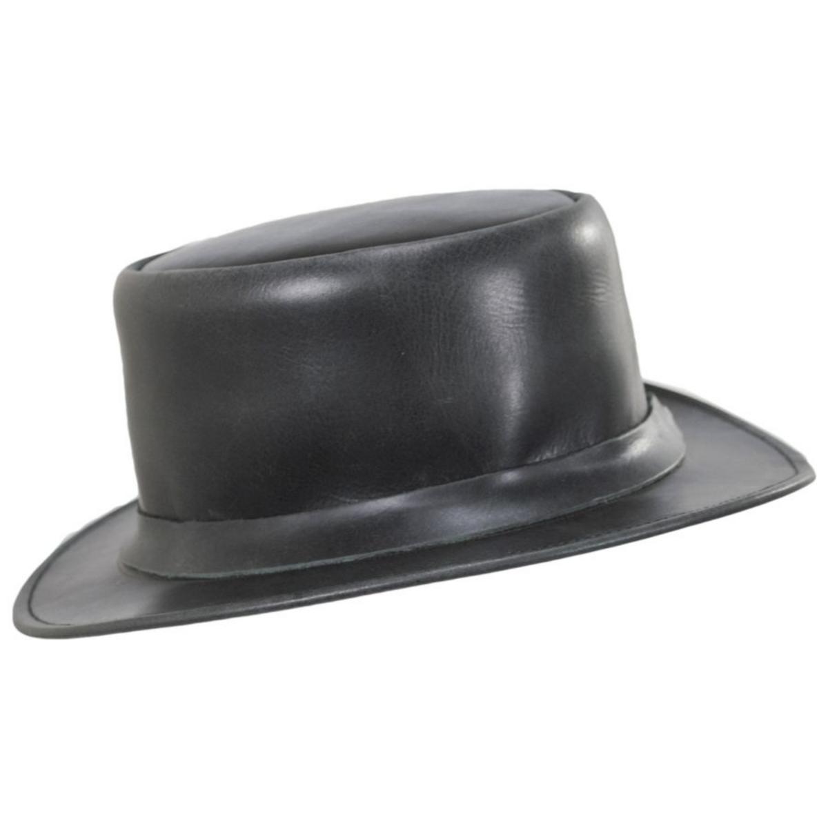 Jaxon Hats | John Bull Leather Top Hat - Black | 194100 | profile | BLACK
