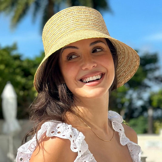 NIKKI BEACH | Aria Milan Straw Bucket Hat | 102673 | lsfone | NATURAL