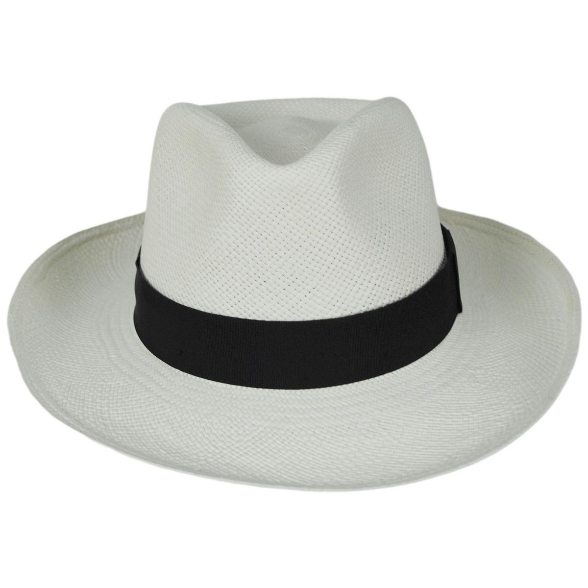 Bigalli | Puerto Bahia Panama Straw Fedora Hat | 129243 | front | WHITE