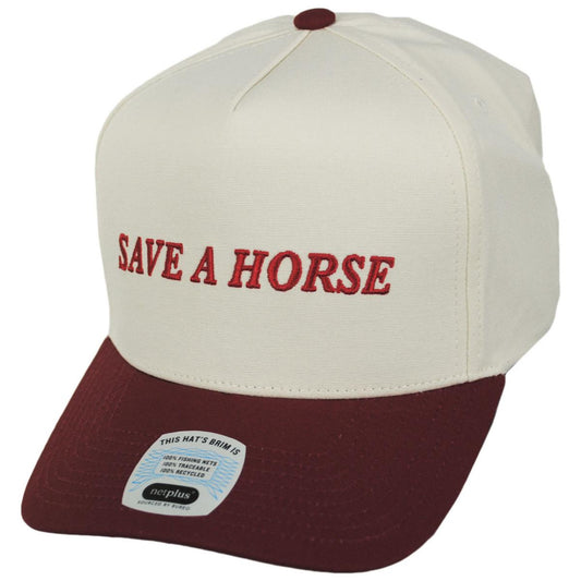 BRIXTON HATS | SAVE A HORSE MP Snapback Baseball Cap | 201852 | lead | CRIMSON/OFF WHITE