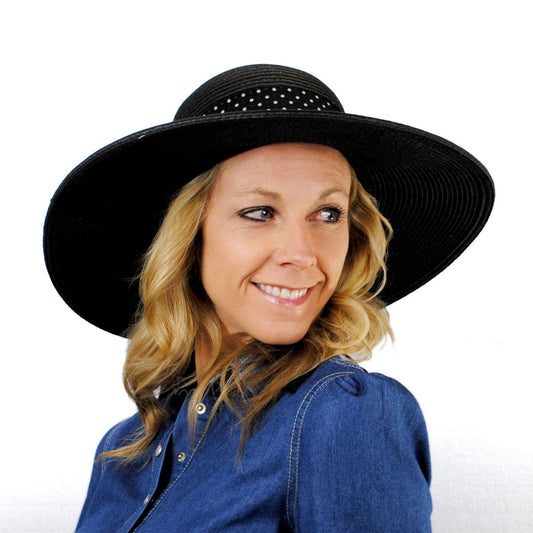 sur la tete | Beach Side Toyo Straw Sun Hat | 104201 | lsfone | BLACK