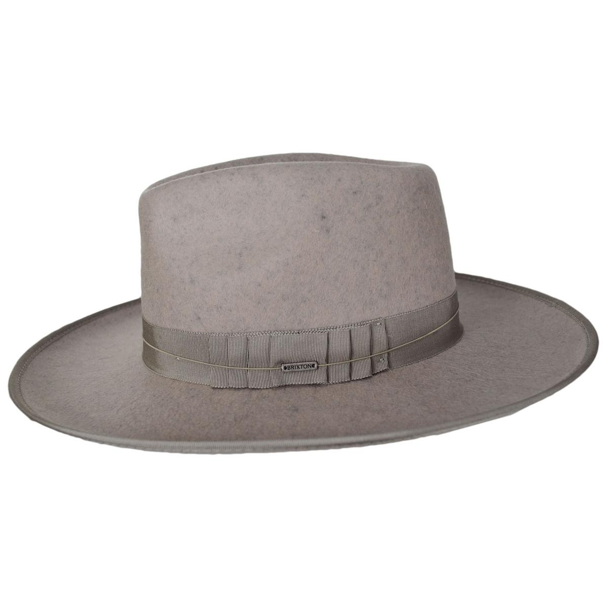 BRIXTON HATS | Reno Wool Felt Fedora Hat - Oatmeal | 135651OAT | profile | OATMEAL