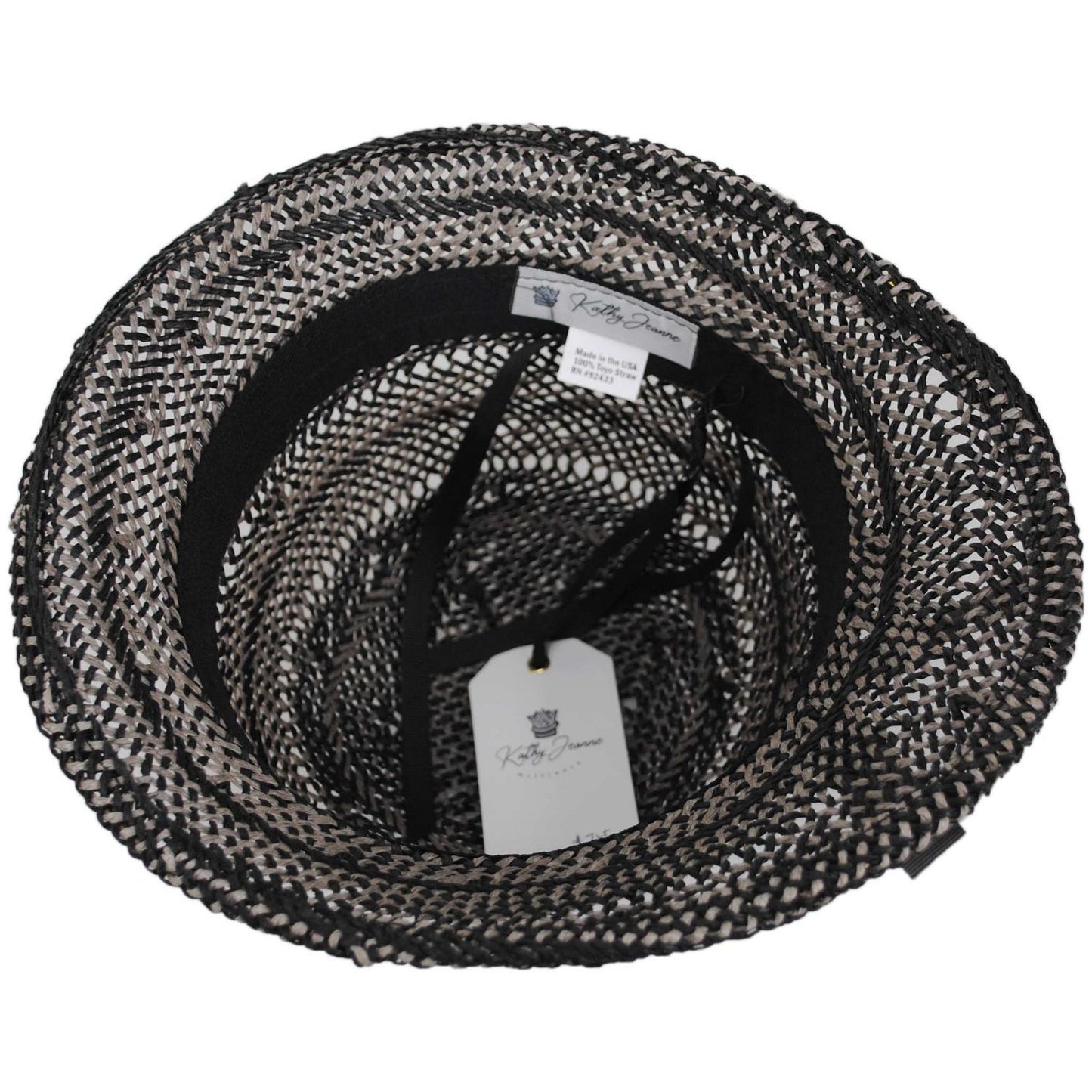 Kathy Jeanne | Two Tone Twisted Toyo Straw Profile Cloche Hat | 100719 | under | GREY MIX