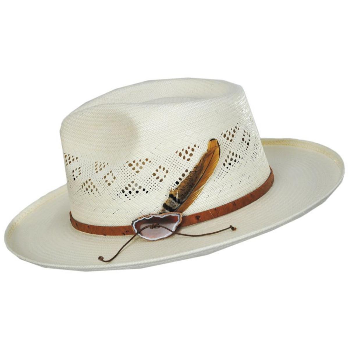 Stetson | Andromeda Shantung Straw Fedora Hat | 127037 | profile | NATURAL