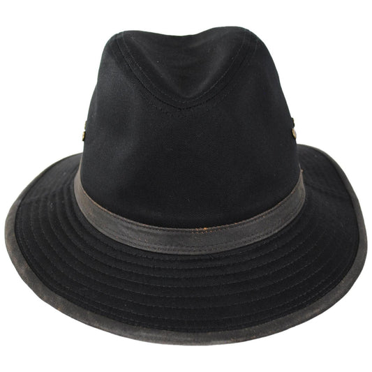 Scala | Maxson Cotton Twill Safari Fedora Hat | 140250 | front | BLACK
