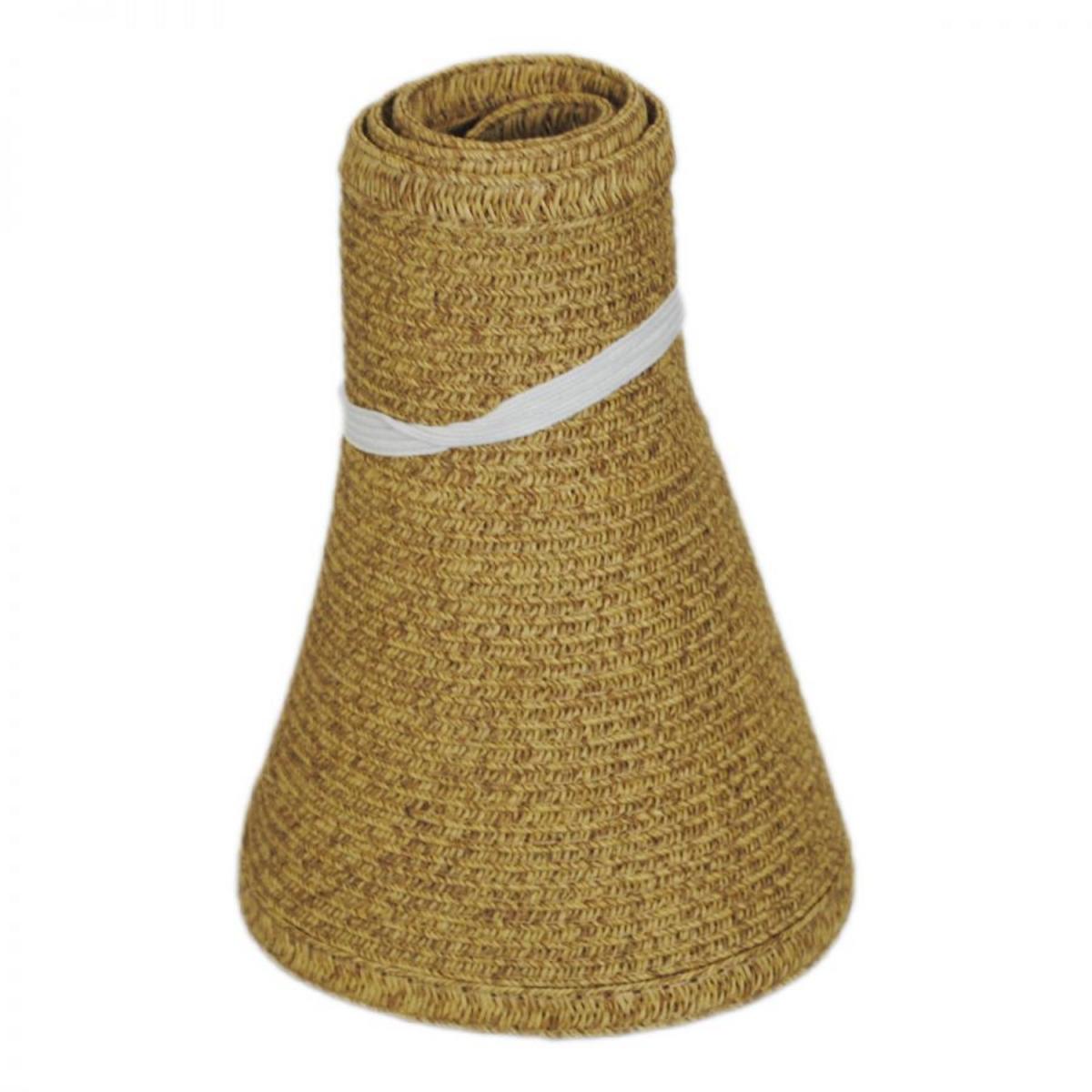 San Diego Hat Company | Roll Up Toyo Straw Visor | 197300 | front | COFFEE