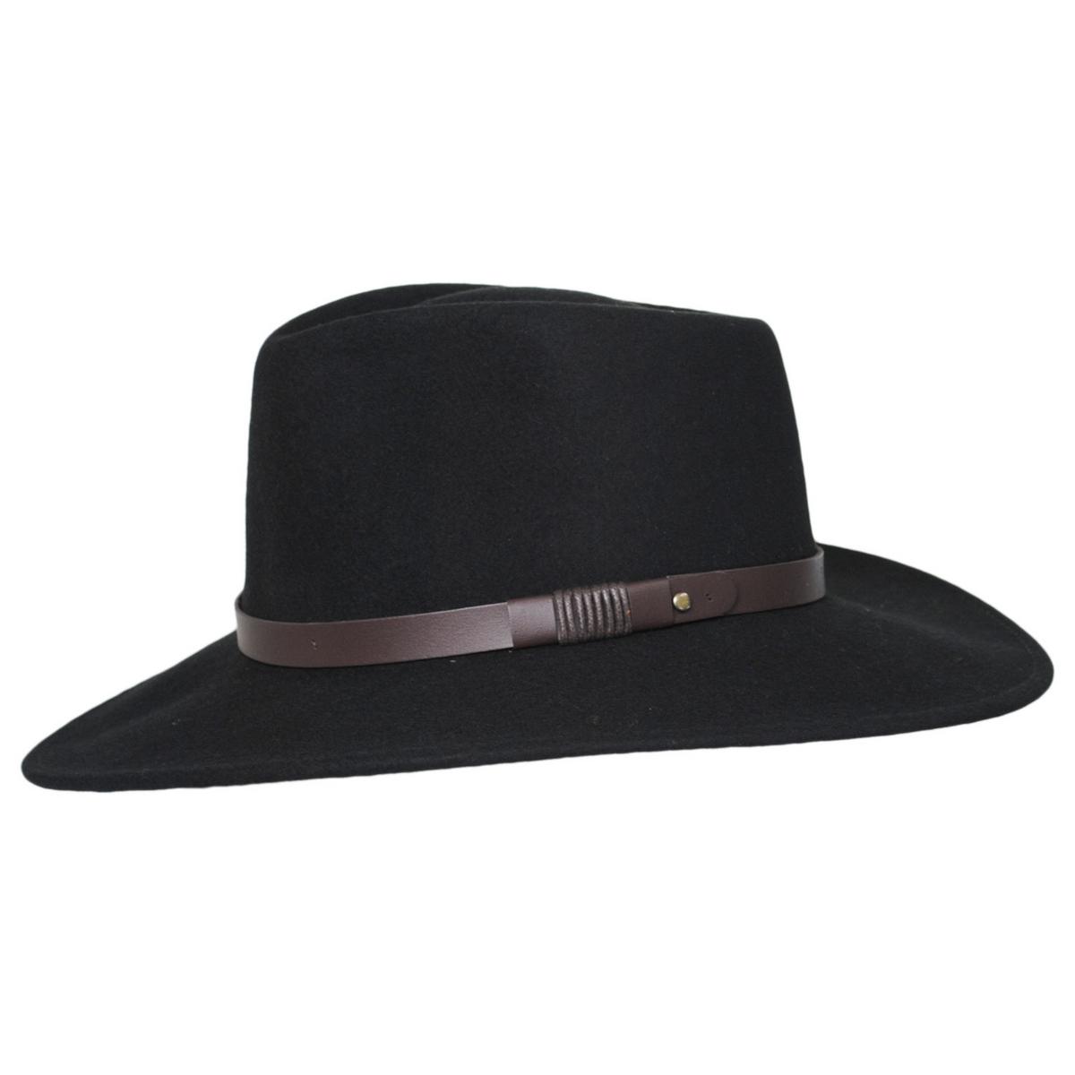 Bigalli | Australian Wool Felt Outback Hat | 131419 | profile | BLACK
