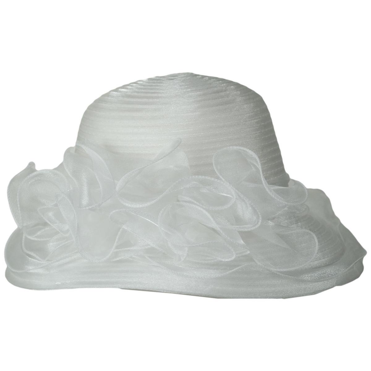 San Diego Hat Company | Organza Mesh Lampshade Dress Hat | 121050 | profile | WHITE
