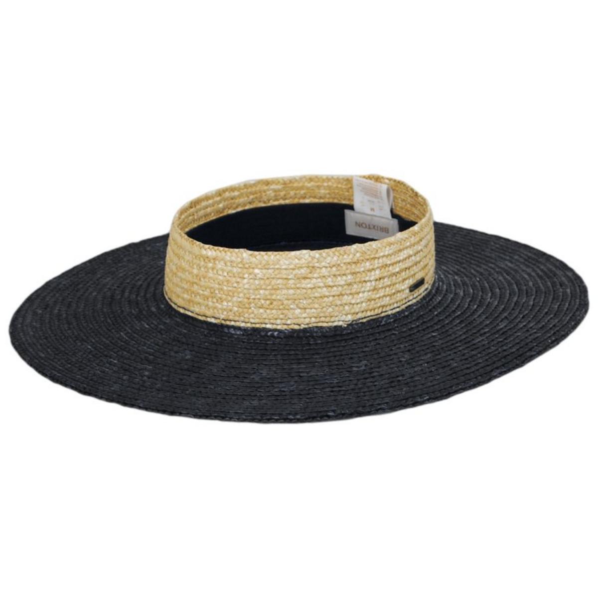 BRIXTON HATS | Joanna Wheat Straw Visor | 198406 | lead | BLACK/HONEY