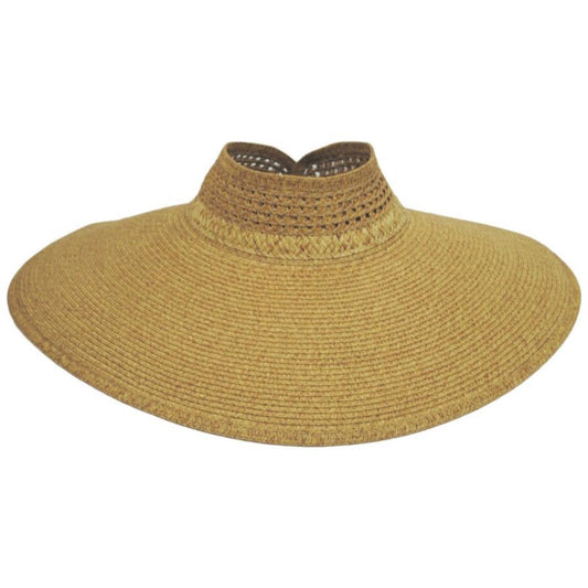 San Diego Hat Company | Everyday Ultrabraid Full Coverage Roll Up Visor | 197307 | front | TOAST