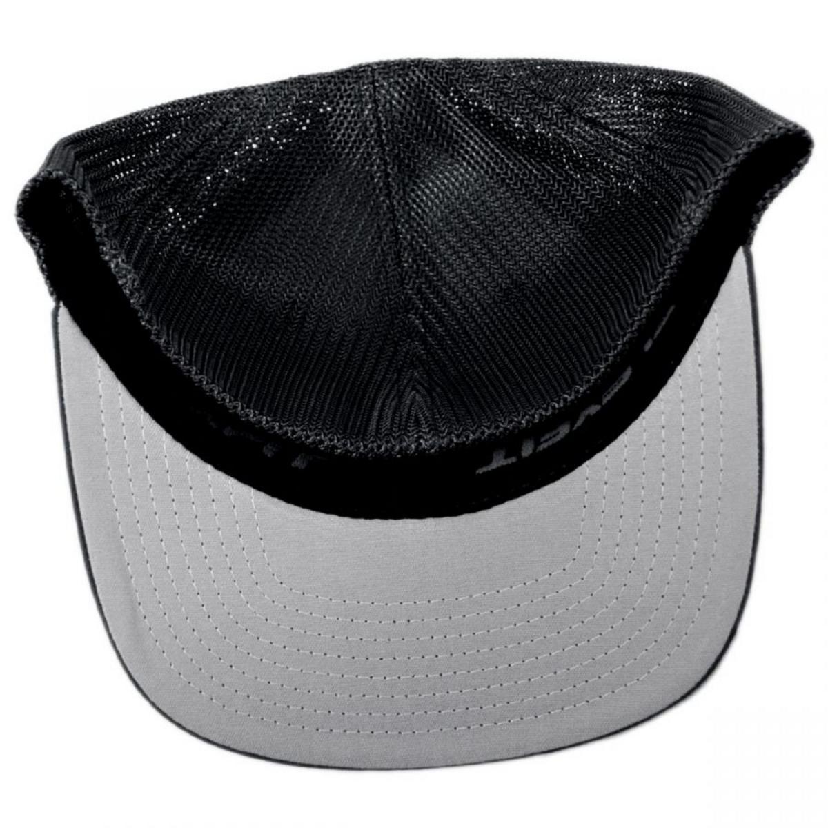 Flexfit | Tonal Cotton Blend Trucker Fitted Baseball Cap | 221504 | under | BLACK