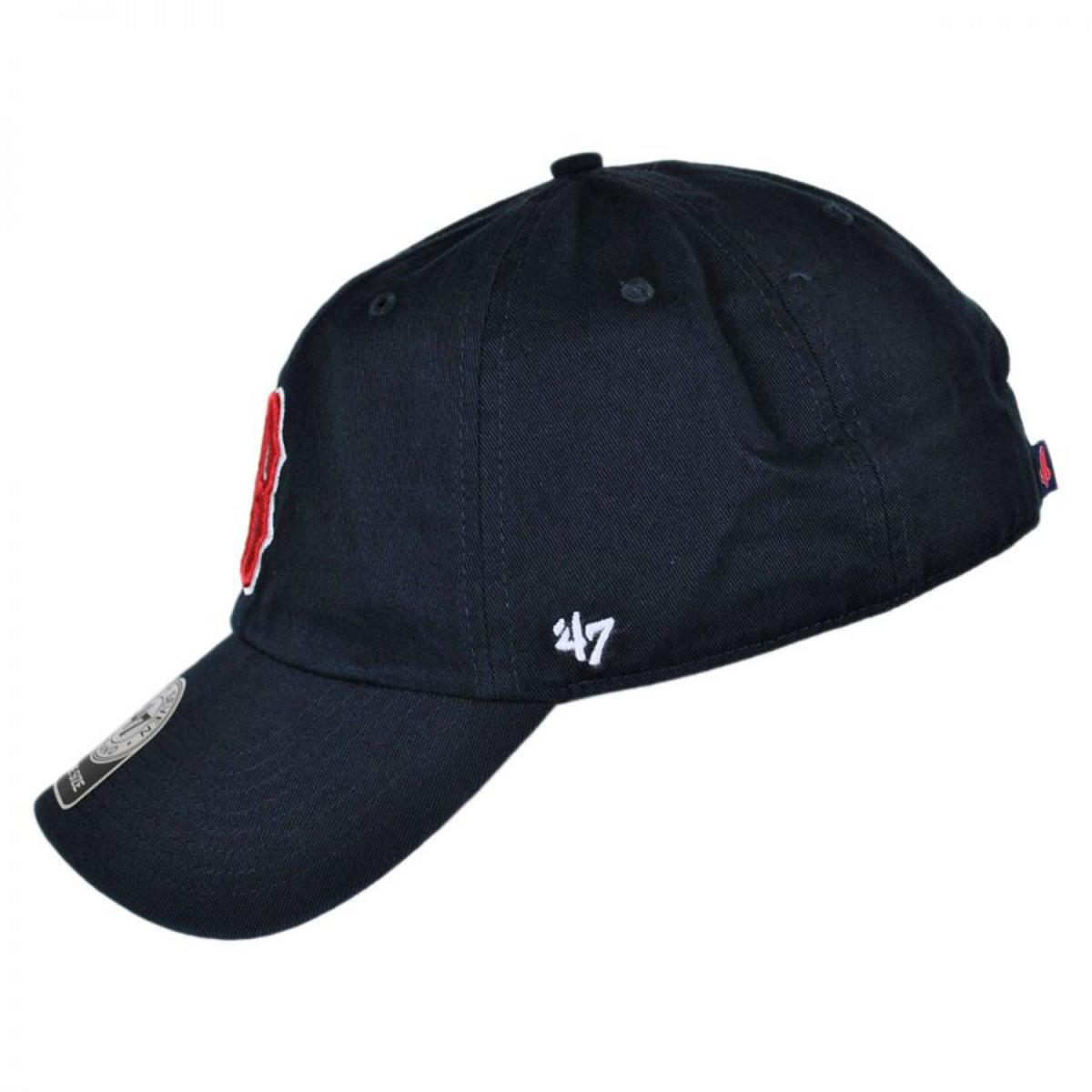 47 Brand | Boston Red Sox MLB Clean Up Strapback Baseball Cap Dad Hat | 203164 | profile | NAVY