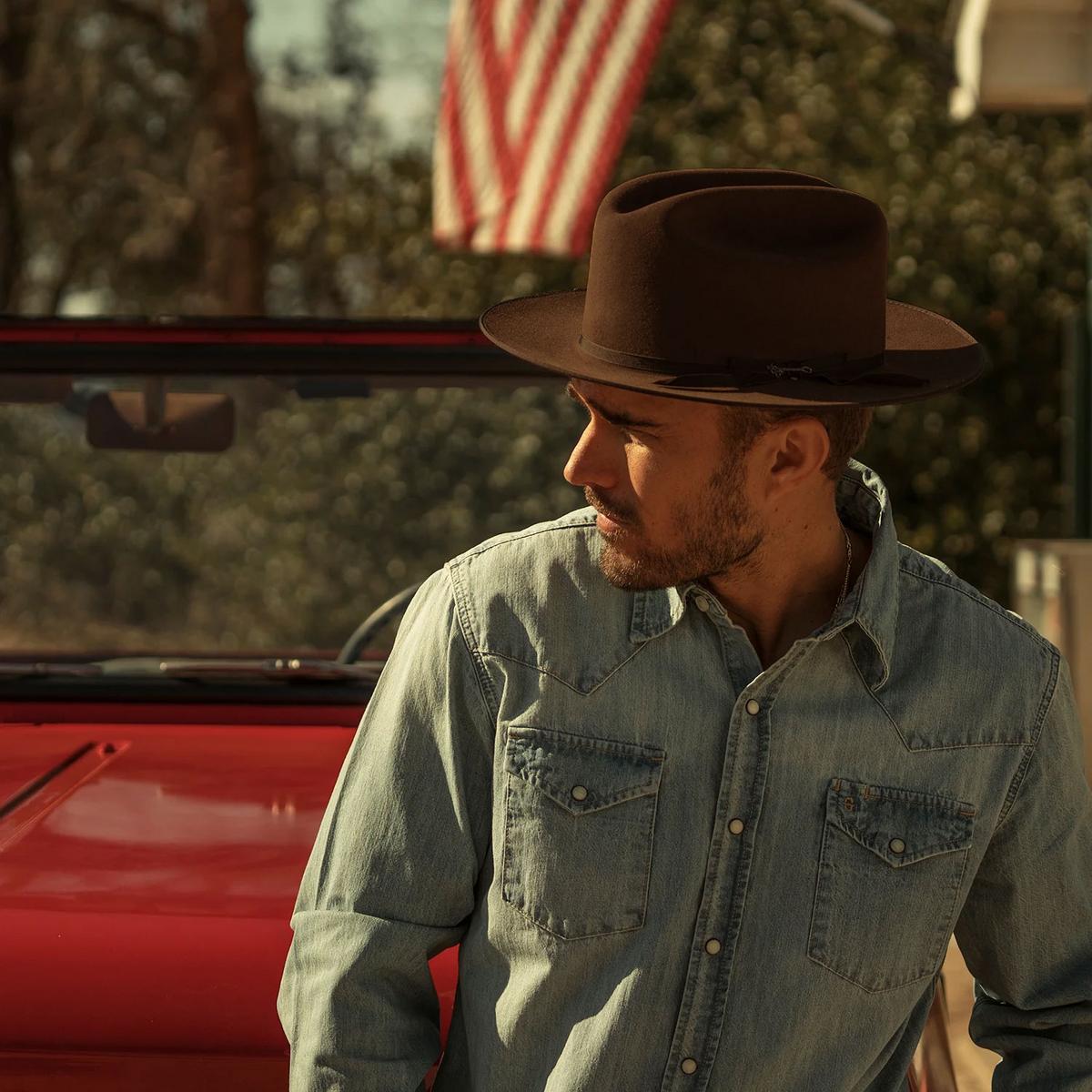 Stetson | Royal Deluxe Open Road Fur Felt Western Hat | 130750 | lsmone | WALNUT